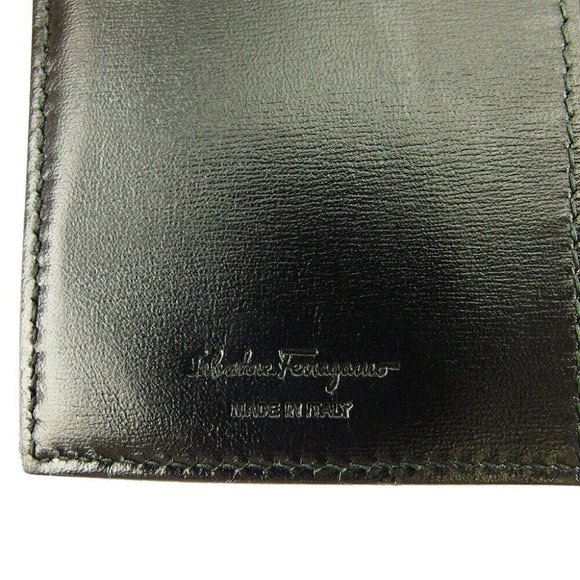 SALVATORE FERRAGAMO Long billing Ganchini Pattern Leather Authentic USED - Picture 9 of 11